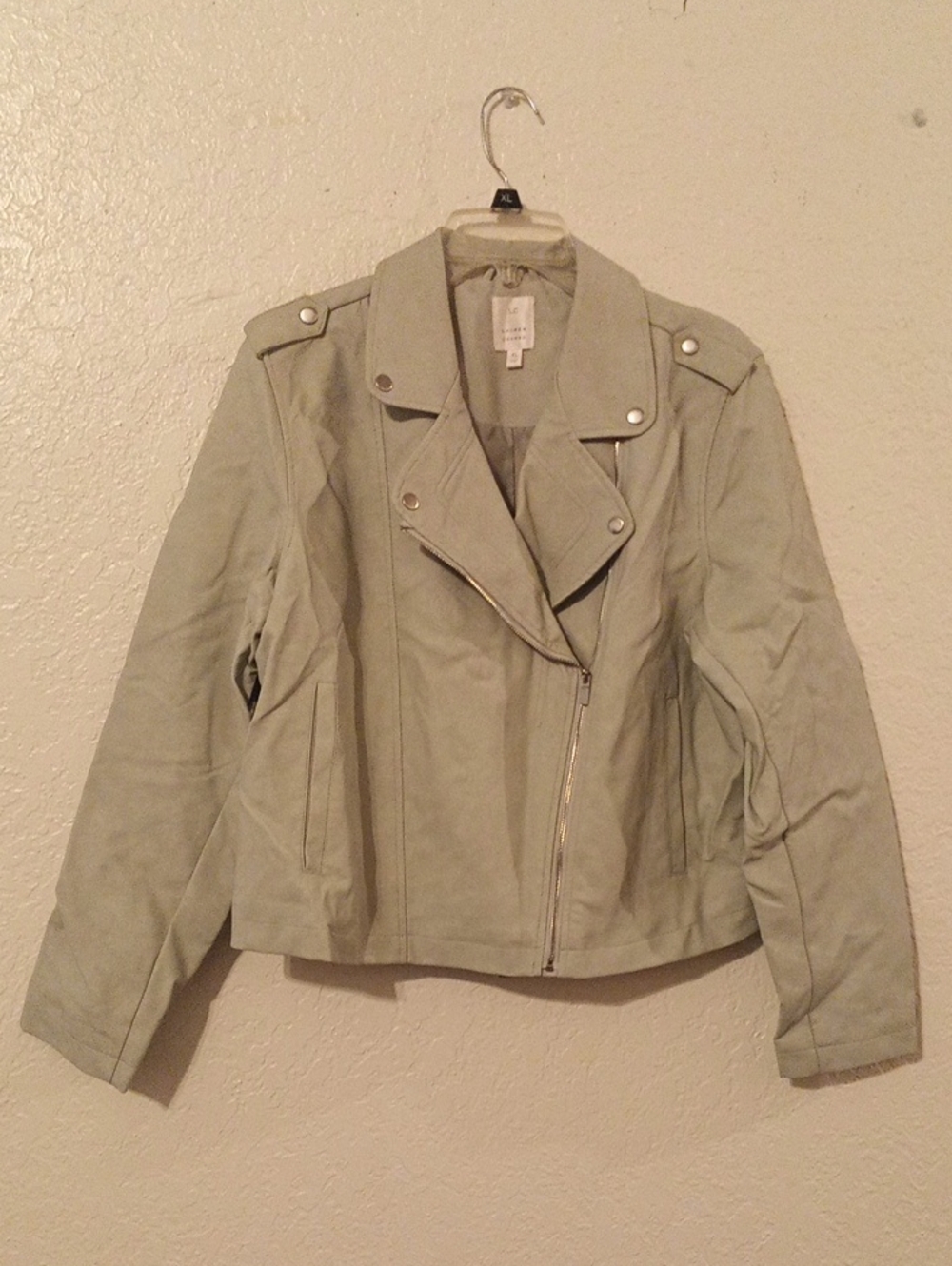 LC Lauren Conrad Light Sage Moto Jacket
